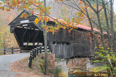 New Hampshire's historic Durgin Covered bridge in the scenic White Mountains region | high-end fine art prints of beautiful New England landscapes
