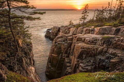 Gorgeous Sunset From The Ravens Nest Schoodic Point | Acadia National Park Maine Fine Art Prints For sale