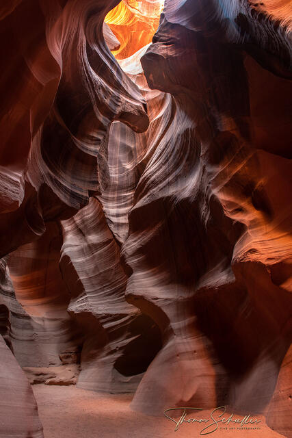 Subterranean Cavern in the Upper Antelope Slot Canyon with natural features resembling an Eagle and Bear | Same cavern where Peter Lik photographed Phantom 