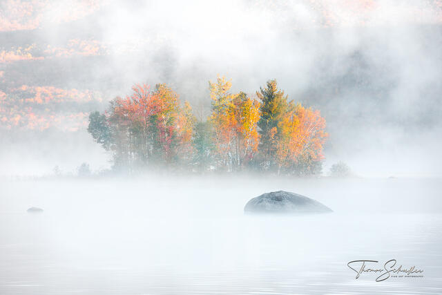 Vermont Fine Art Nature Landscape Luxury Edition Prints | Autumn colors emerge at sunrise from Lefferts Pond 
