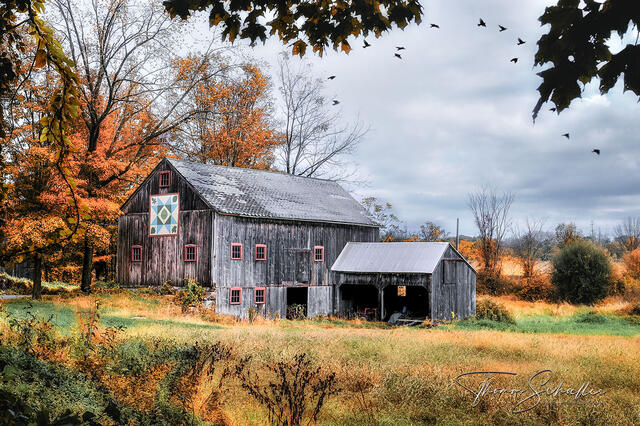 One of the 19 scenic barns along the original Quilt Barn Trail in New Milford Connecticut | Connecticut fine art photography prints