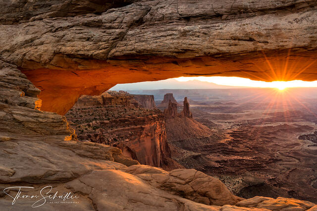 A spectacular sunrise is captured through the iconic Mesa Arch in Utah's awe-inspiring Canyonlands National Park | Fine Art Limited Edition of 100 
