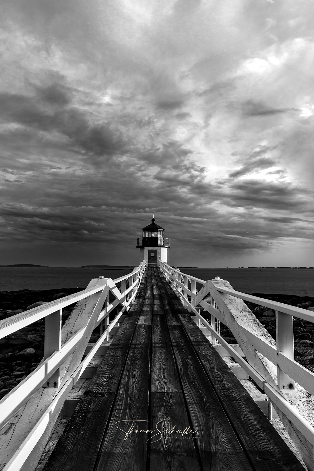 B&W Lighthouse Fine Art Prints | Marshall Point Port Clyde Maine by Thomas Schoeller Photography