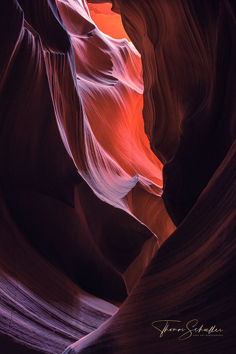 The subterranean world of Antelope canyon illuminated by bounce light | Mind-blowing vibrant colors and sensual shapes - Limited Edition Abstract prints  