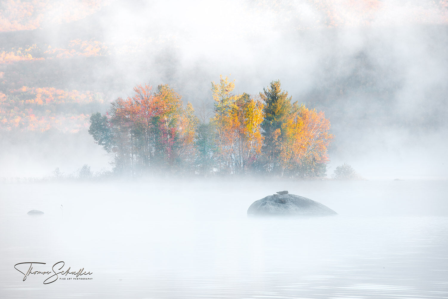 Vermont Fine Art Nature scenic landscape photography prints | Autumn colors emerge at sunrise from Lefferts Pond 