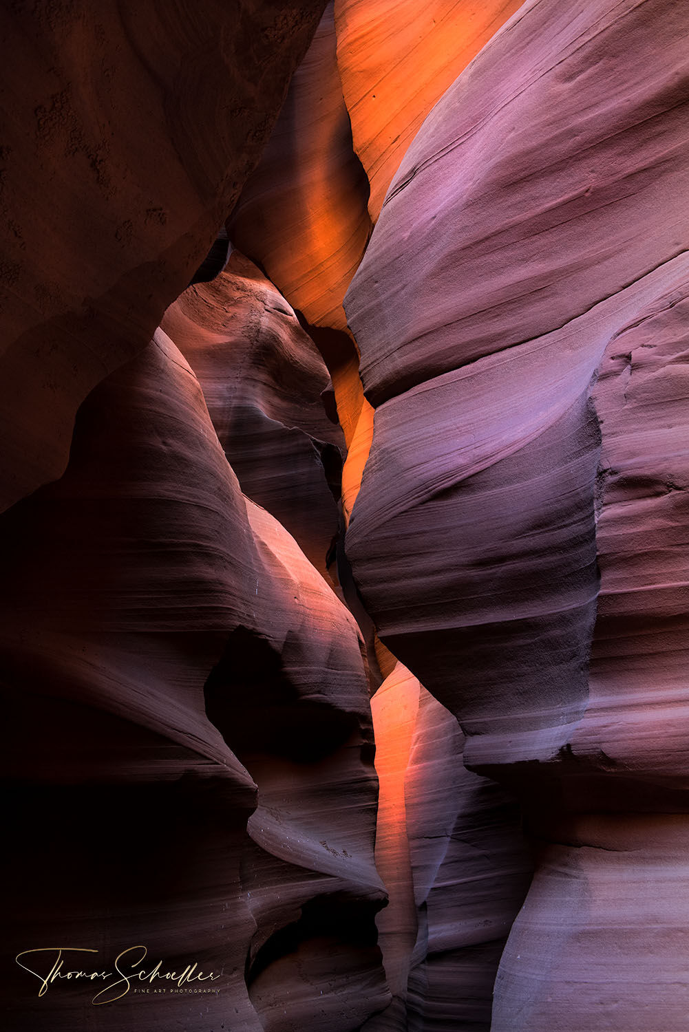 The mesmerizing sculpted sandstone textures come to life in Upper Antelope Canyon illuminated by bounce light | Limited Edition Fine Art Abstract Nature prints 