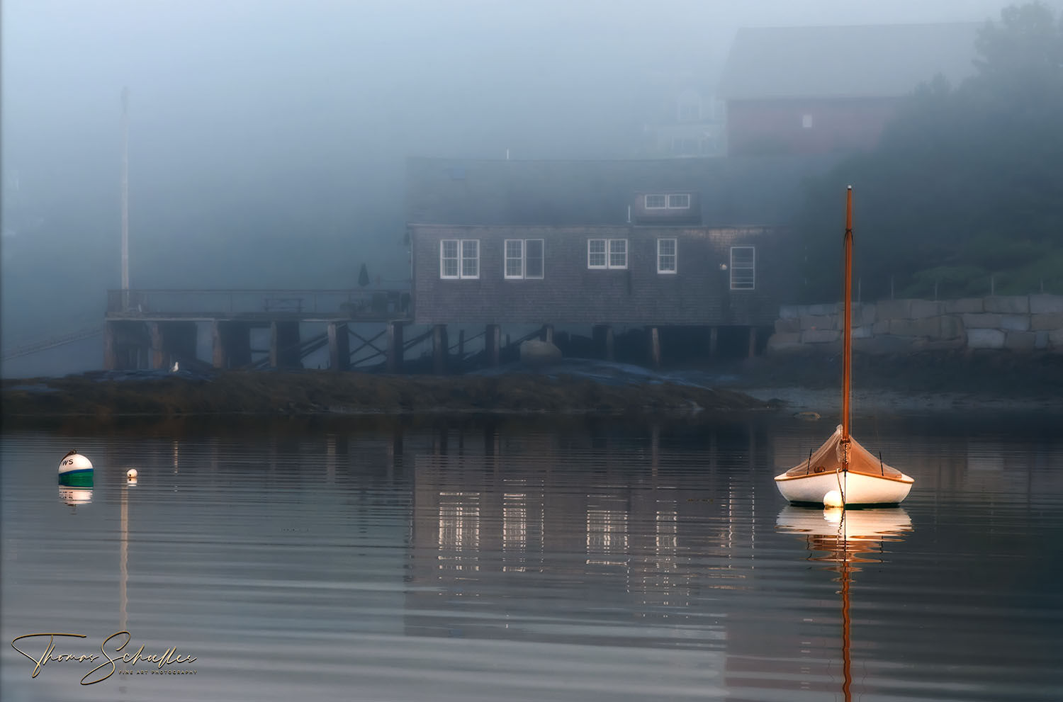 A moody impressionist nautical seascape from Southwest Harbor on Mt Desert Island Maine | fine art prints for sale 
